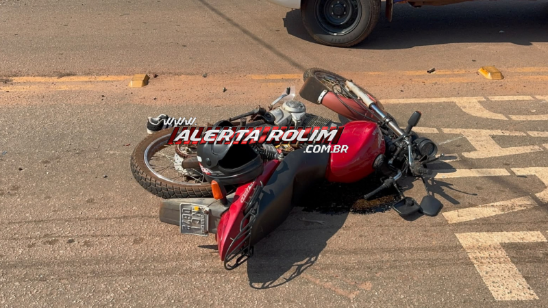 Colisão entre caminhonete e motocicleta deixa homem ferido, em Rolim de Moura Colisão entre caminhonete e motocicleta deixa homem ferido, em Rolim de Moura