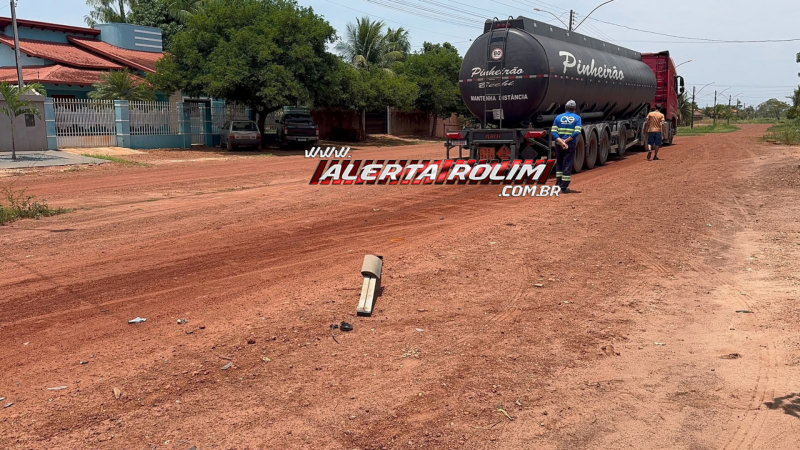 Colisão transversal entre carreta e carro deixa condutora ferida em Rolim de Moura Colisão transversal entre carreta e carro deixa condutora ferida em Rolim de Moura
