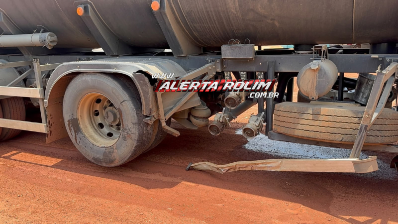 Colisão transversal entre carreta e carro deixa condutora ferida em Rolim de Moura Colisão transversal entre carreta e carro deixa condutora ferida em Rolim de Moura
