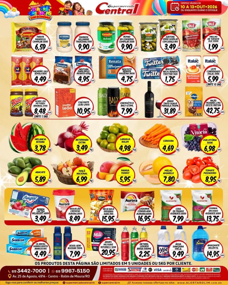 🎉🧸 DIA DAS CRIANÇAS COM ECONOMIA É NO SUPERMERCADO CENTRAL! 🛒🎁 🎉🧸 DIA DAS CRIANÇAS COM ECONOMIA É NO SUPERMERCADO CENTRAL! 🛒🎁