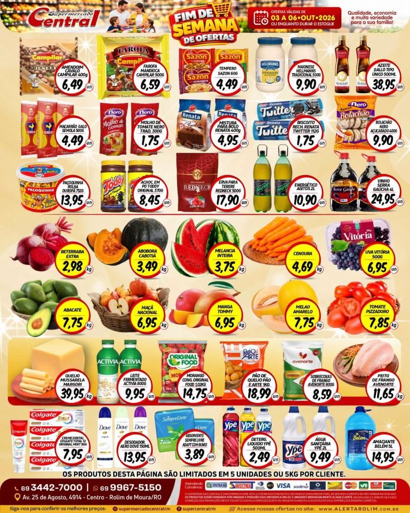 🛒🔥 FIM DE SEMANA DE OFERTAS NO SUPERMERCADO CENTRAL! 🛒🔥 FIM DE SEMANA DE OFERTAS NO SUPERMERCADO CENTRAL!