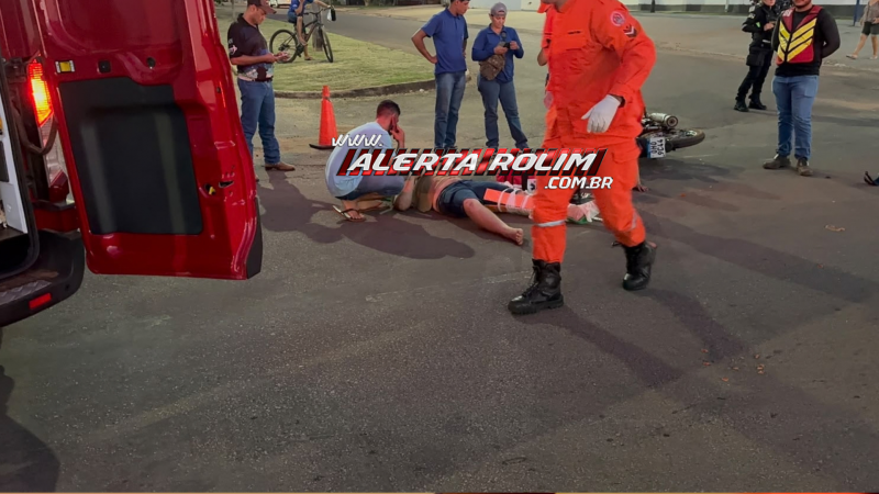 Grave acidente entre duas motos deixa dois feridos em Rolim de Moura Grave acidente entre duas motos deixa dois feridos em Rolim de Moura