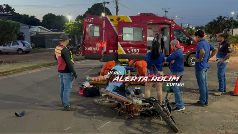 Grave acidente entre duas motos deixa dois feridos em Rolim de Moura Grave acidente entre duas motos deixa dois feridos em Rolim de Moura