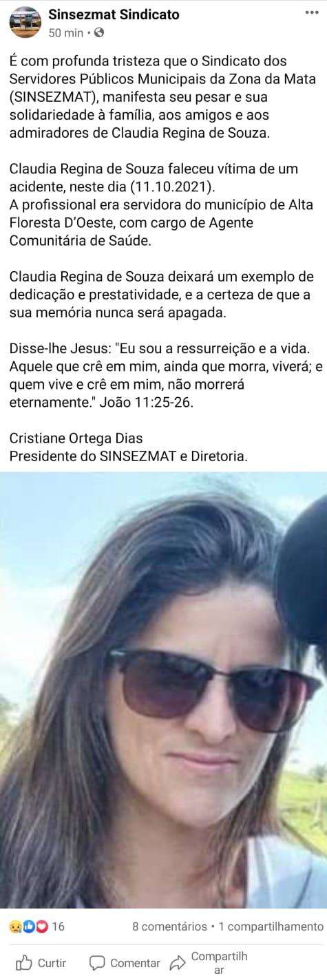 Mulher morre atingida por tronco de árvore durante derrubada, na zona rural em Alta Floresta D´Oeste