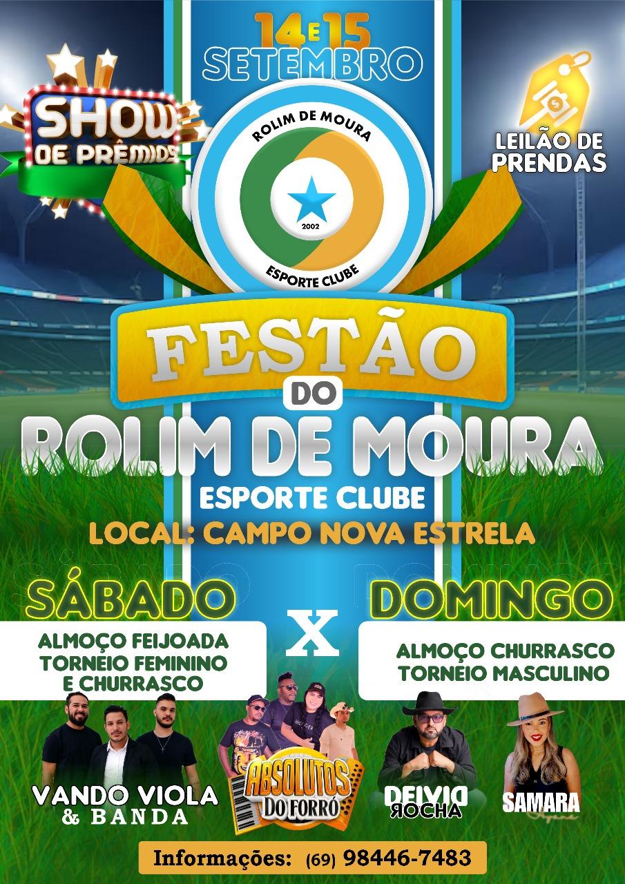 Festão do Rolim de Moura Esporte Clube será em setembro, no campo de ...